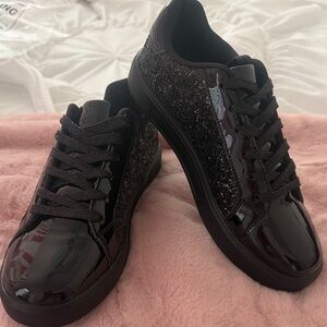 Black Glitter Women's Sneakers
